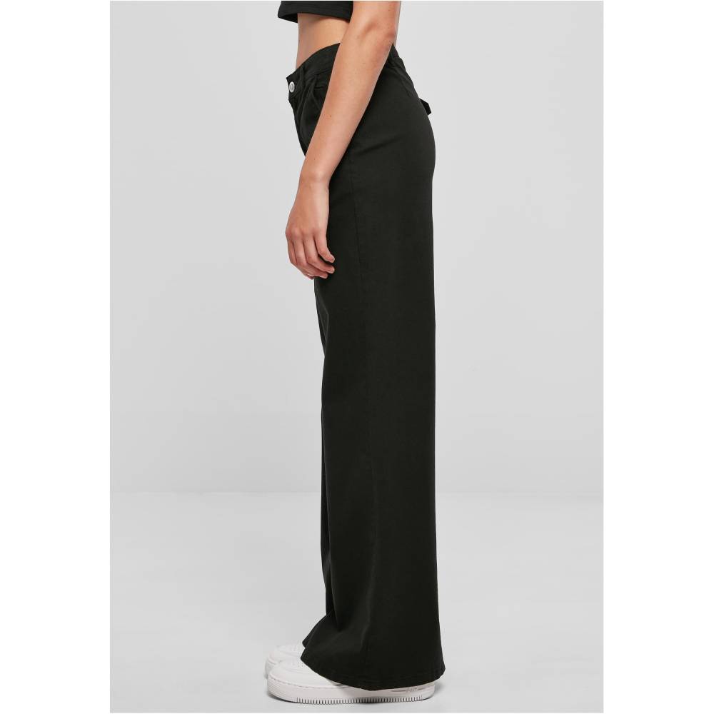 Urban Classics - High Waist Wide Leg Chino Wijde broek - Zwart